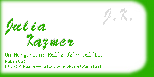 julia kazmer business card